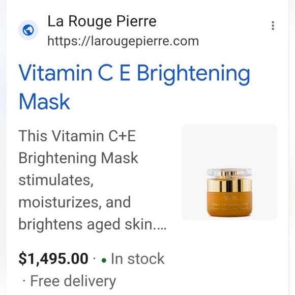 NIB-Vitamin C & E Brightening Mask-La Rouge Pierre - Picture 5 of 5